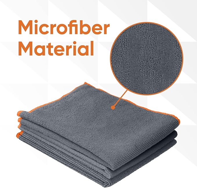 Superio Grey Microfiber Cleaning Cloth for Cars, Kitchen, Bathroom 16x16 Miracle Cloth, Lint Free Rags for Cleaning House, Washable Reusable, No Detergents Needed, Scratch & Streak Free, 36 Pack