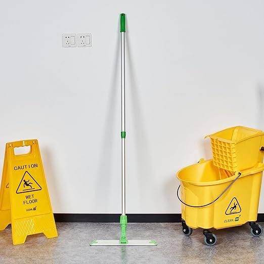 Restaurantware-Clean Tek Professional 15.7 Inch Flat Mop Plate Frame, 1 Quick Connect Mop Frame for Wet Or Dry Pads - Pads Sold Separately, Durable, Green Aluminum Cleaning Pad Base