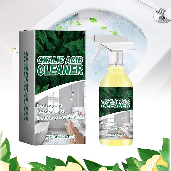 Oxalic Acid Cleaner For Bathroom,Oxalic Acid Cleaner Spray,Oxalic Acid Stain Cleaner,Powerful Stain Removal Spray,Multi-Surface Stain Remover For Bathtub, Porcelain, Tiles (1PC)