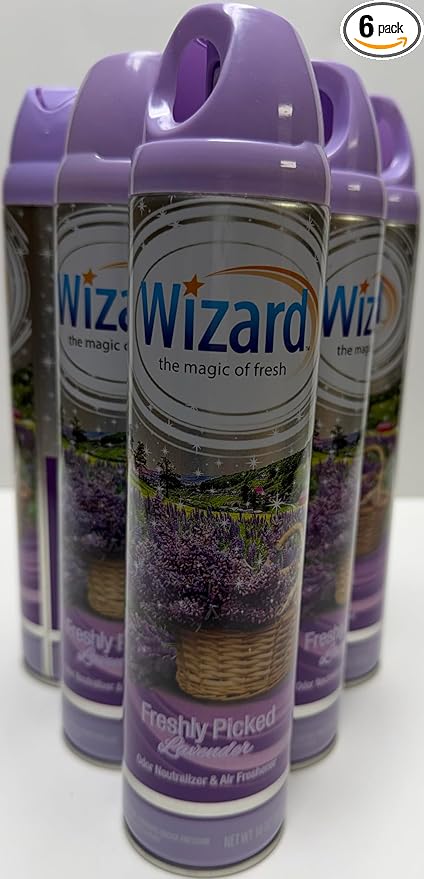 Wizard The Magic of Fresh | Odor Neutralizer & Air Freshener - 10 Oz. Freshly picked lavender (Pack of 6) (Packaging May Vary)