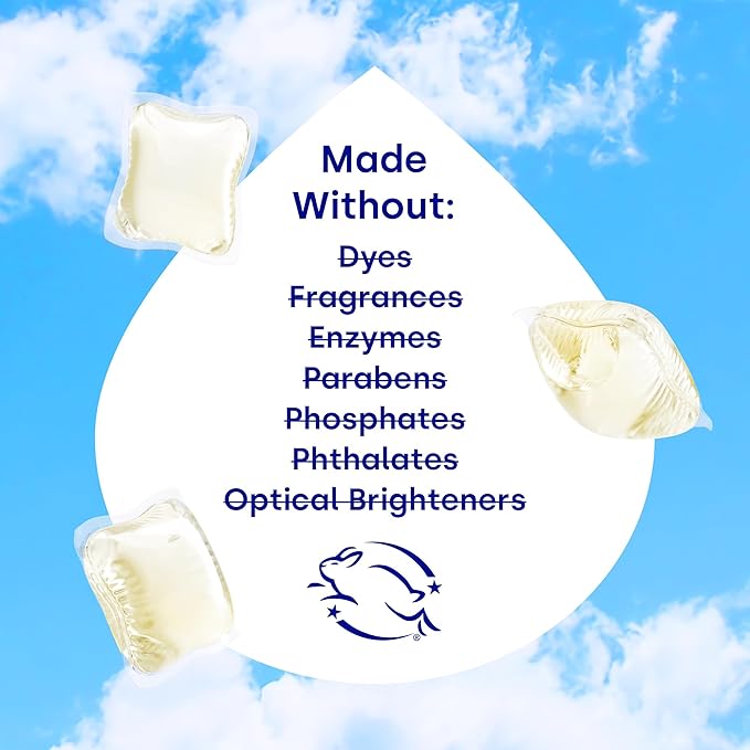 Dropps Sensitive Skin Laundry Detergent Pods, Unscented (64 Ct) - Hypoallergenic & Dermatologist Tested | Free & Clear | Laundry Pods for Sensitive Skin | Clean Ingredients | Plastic Free Packaging