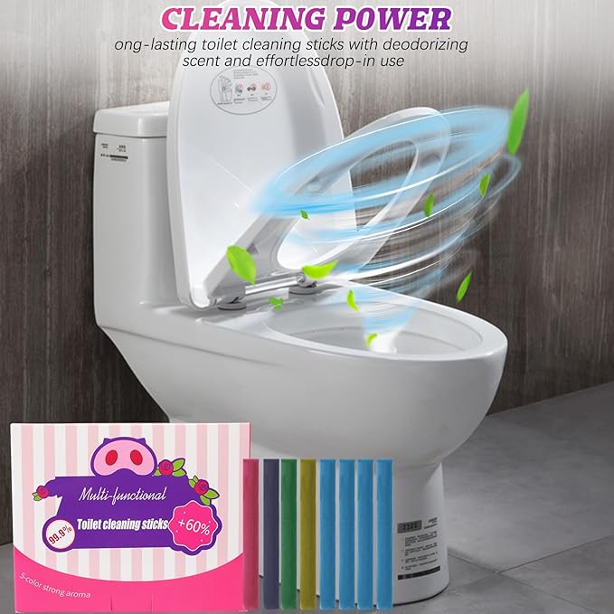 Baysea Multi-Functional Toilet Cleaning Sticks-Drop in Tank Cleaner & Freshener with Long-Lasting Freshness for Toilet Bowl