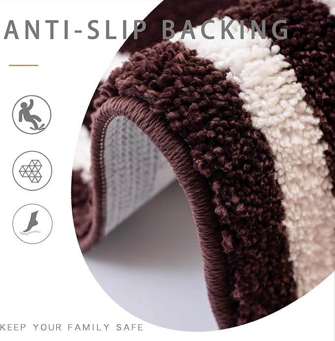 Bathroom Rugs Mat 26x18, Soft Absorbent Bath Mats, Machine Washable Microfiber Floor Mats for Bathroom Tubs, Sinks and Showers,Coffee