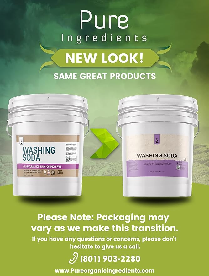 Natural Washing Soda (5 Gallon) Sodium Carbonate, Stain Remover, Water Softener, Multi-Purpose Cleaner