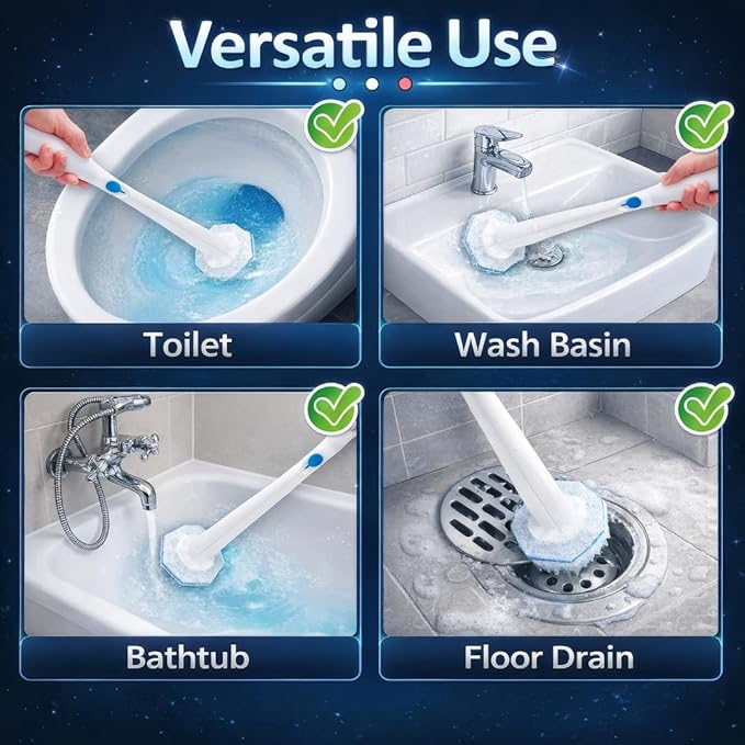 Toilet Wand Refills 10 Count, Compatible with Clorox Wand & Most Standard Wand Handles | Disposable Bowl Cleaner Refills for Toilets | Toilet Scrubber Refill Pads, No-Touch Design, Won't Fall Apart