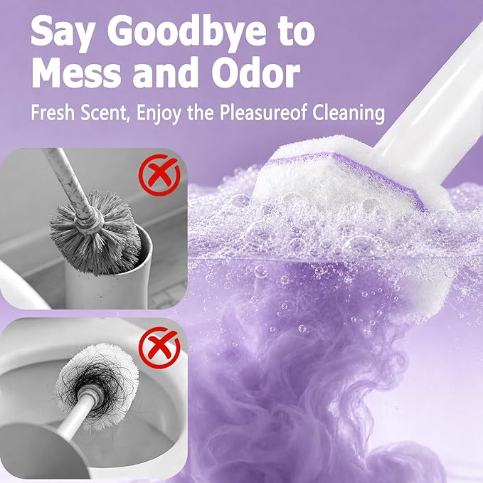Disposable Toilet Wand Refills for Clorox 30 Count, Toilet Cleaner Refills Pads (Not Included Brush Rod) Lavender fragrance