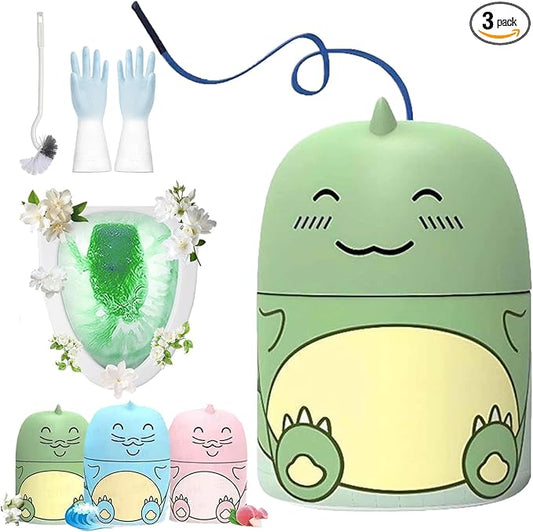 Magic Toilet Cleaning Bottle, Magic Toilet Bowl Cleaner with Carrying Rope, Cute Dinosaur-Shaped Toilet Bowl Cleaner Bottle, Long-Lasting Fresh Scent, One Dinosaur for Three Months (Jasmine)