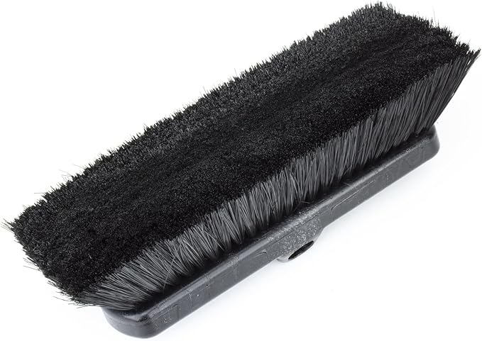 SPARTA 41278EC03 Flo-Thru Plastic Wall Scrub Brush, Equipment Brush With Soft Nylex Bristles For Industrial Kitchens, Hospitals, Commercial Cleaning, 4 Inches, Black