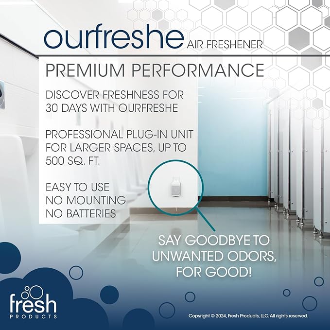 Fresh Products ourfreshe Plug In Air Freshener 30 Day Refills Replace Messy Aerosols with Dry Fragrance For Use in Medium Sized Spaces Spa Minerals 6 Pack