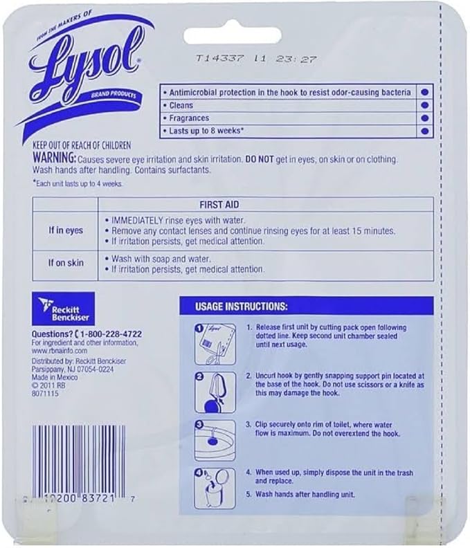 LYSOL No Mess Automatic Toilet Bowl Cleaner, Ocean Fresh Scent 2 ea (Pack of 3)