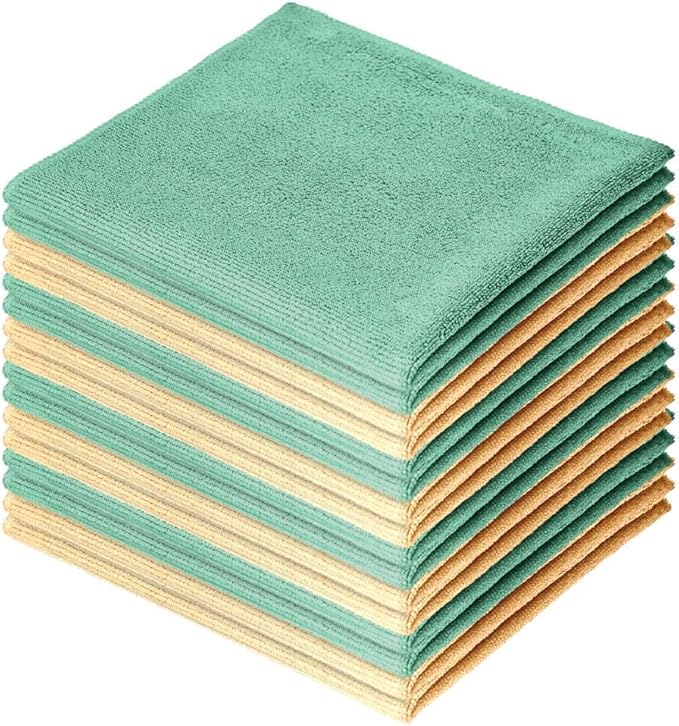 Superio Microfiber Cleaning Cloth 16x16 Miracle Cloth, Kitchen Towels, Wash Cloths, Reusable Cleaning Rags for House, Car, Office/No Detergents Needed, Scratch & Streak Free, 16 Pack
