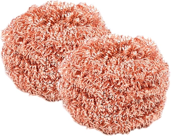 Dish Scrub Brush, Pot Scrubbers for Kitchen Non Scratch, 2 Pieces Copper Wire Pot Scrubbers Cleaning Supplies, Dishwashing Sponge for Pots Pans Sink Grill Oven Bathroom