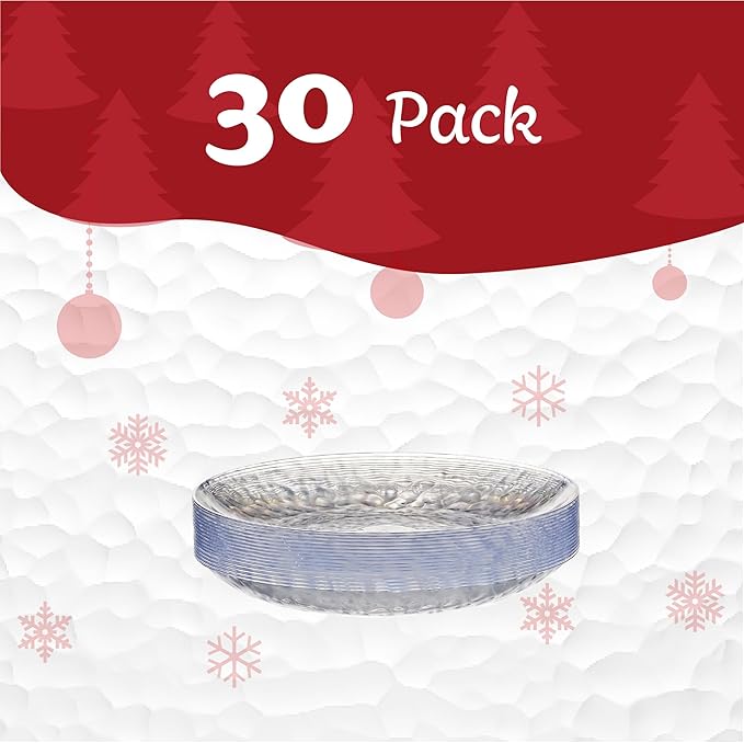 PLASTICPRO 30 Pack Heavyweight Disposable Plastic Plates - Elegant Clear Hammered Plates (Hammered Clear, 7'' INCH)