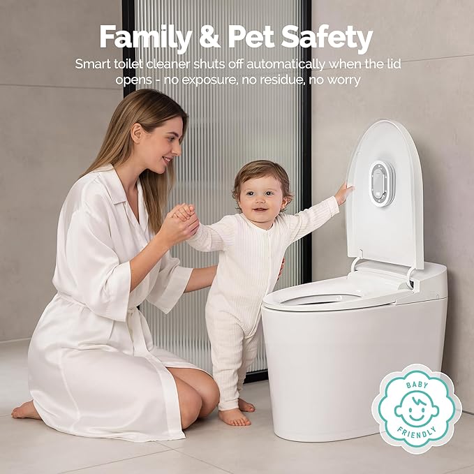 Smart Toilet UV-C Sanitizing &Odor-Control System – Motion-Activated, Chemical-Free Automatic Deodorizer with Safety Sensor & Long-Life Rechargeable Battery