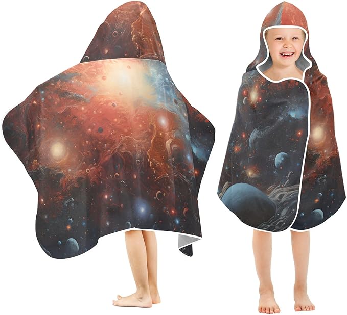 Hooded Towel for Kids Man in Fantasy World Beach Wrap Bath Towels 50x23.5in