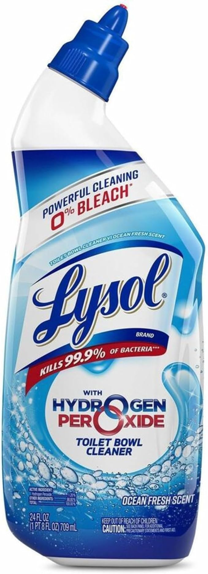 Lysol Hydrogen Peroxide Toilet Cleaner - 24 fl oz (0.8 quart) - Ocean Fresh Scent - Blue - 9/Carton - 98011CT