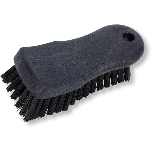 SPARTA Plastic Cutting Board Scrub Brush with Hanging Hole for Washing Cutting Boards, 6 Inches, Black, (Pack of 6)