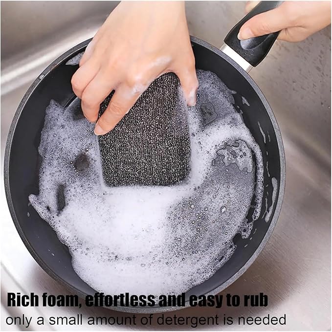 6pcs Double-sided Kitchen Dishwashing Sponge Household Cleaning Wipe Scouring Pad Supplies Tools