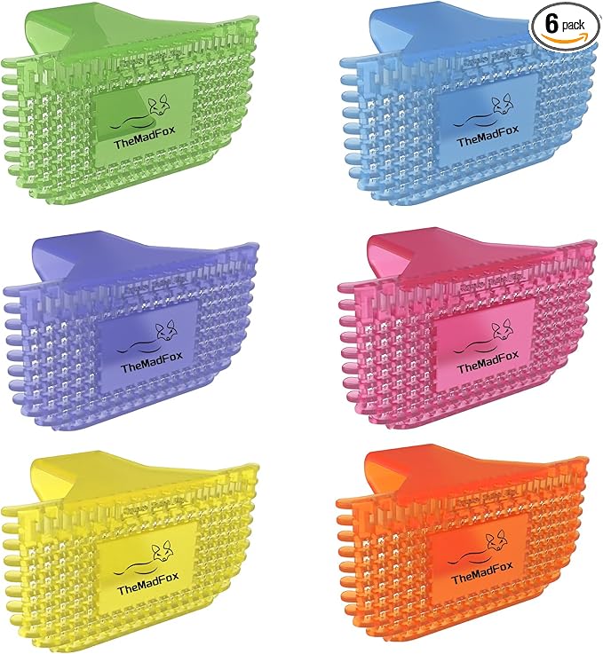 6 Pack Toilet Bowl Freshener Clip, Eco Bowl Clip Air Freshener for Bathroom, Odor Eliminator with Natural Fragrance Oils, Long Lasting Up to 30 Days, Discreet Secure Clip for Toilet Rim