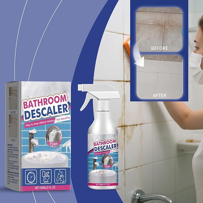 Bathroom Descaler Foam Cleaner, 2025 Upgrade All-Purpose Bathroom Descaler Foam Spray, bathroom descaler, Stubborn Stains Cleaner for Bathtub, Toilet, Glass, Faucet (3)