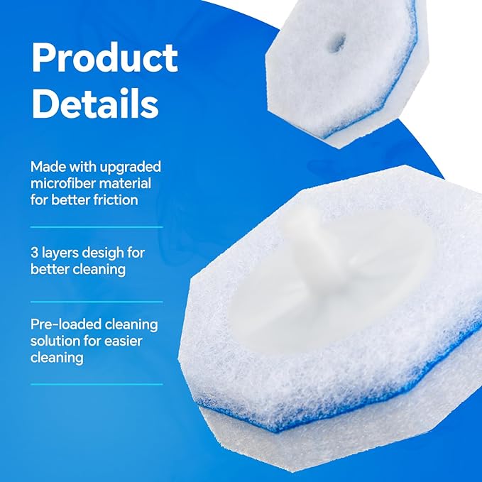 2X Cleaning Power Upgrade Formula Toilet Bowl Wand Refills, Fits for Clorox Wand,150 Count Disposable Toilet Brush Wand Refills - No Falling Apart, Fits Most Brand Toilet Brushes for Bathroom Cleaning