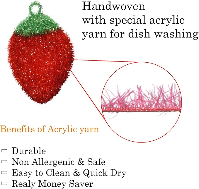Durable Acrylic Dish Scrubber for Dish Washing - Net Scrubber, Washcloth (5+1 Pack)