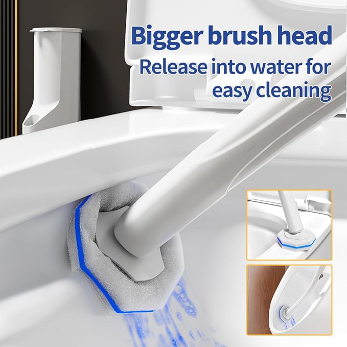 Hohoky 80Pcs Toilet Wand Refills for Disposable Toilet Bowl Brush Scrubber Cleaner Refill Pads,Toilet Brush Replacement Compatible Heads with Most Toilet Brushes Scrubber