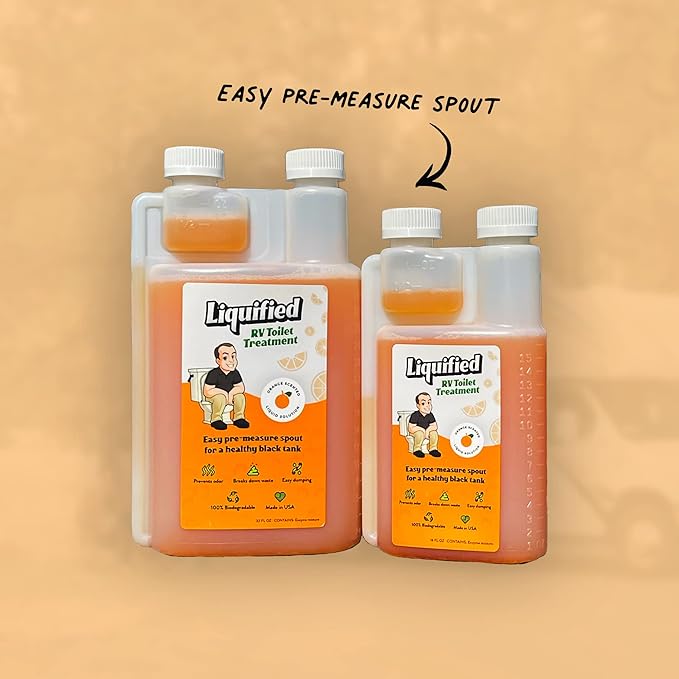 Liquified RV Toilet Treatment - Black Holding Tank Digester - Odor Eliminator - Orange Scent - Matts RV Reviews (Orange, 32oz)