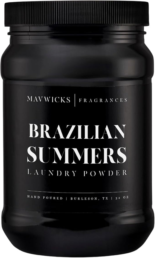 Mavwicks - Luxury Laundry Detergent Powder (Brazilian Summers) 32 Oz – Concentrated for Tough Stains and Odors, For All Washing machine types – Gentle on Fabrics