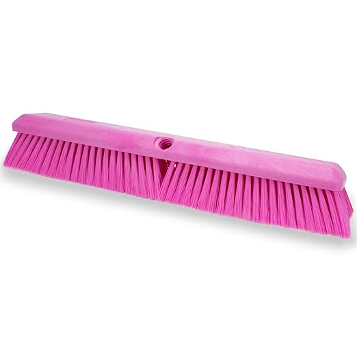 SPARTA 41891EC26 Omni Sweep Plastic Push Broom Head, Heavy Duty, Industrial Broom With Color Code System For Outdoor, Indoor, Garage, Concrete, Patio, Kitchen, Bathroom, 24 Inches, Pink, (Pack of 12)