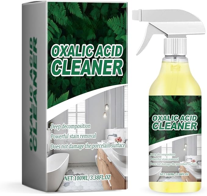 Oxalic Acid Cleaner Spray Powerful Acidic Stain Remover Multipurpose Deep Cleaning Solution for Toilet Bowl, Bathtub and Porcelain Surfaces