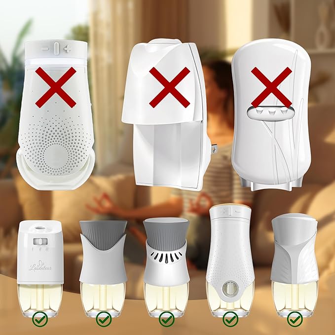 Plug In Air Freshener Refills for Home - Palo Santo & Eucalyptus Sage, Baby Powder Scent for Office & Bathrooms, 12 Count, 7.92 Fl Oz, Compatible with Air Wick & Glade, Not Include Glade Plus
