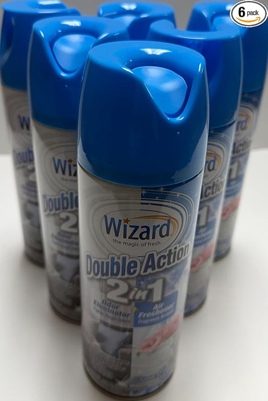 Wizard Double Action Smoke Odor Neutralizer & Air Freshener, Eliminates Smoke Smell & Odors, Freshens Air, Long-Lasting Scent; 6-Pack of 12oz Sprays clean linen (pack of 6)