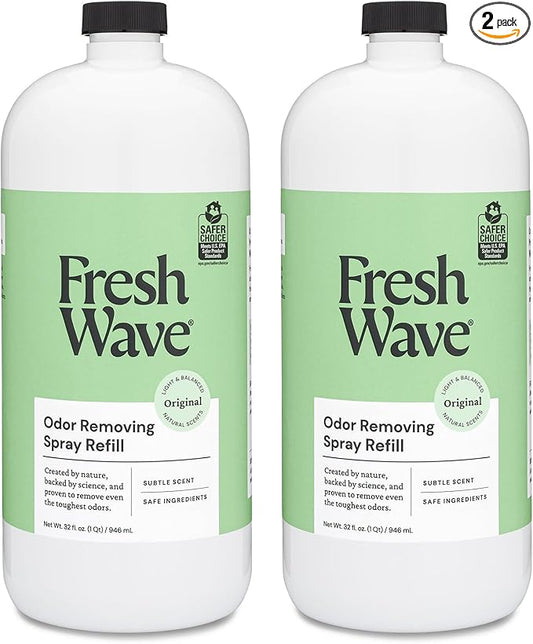 Fresh Wave Original Scent Odor Eliminator Spray & Air Freshener Refill, 32 fl. oz. (Pack of 2)