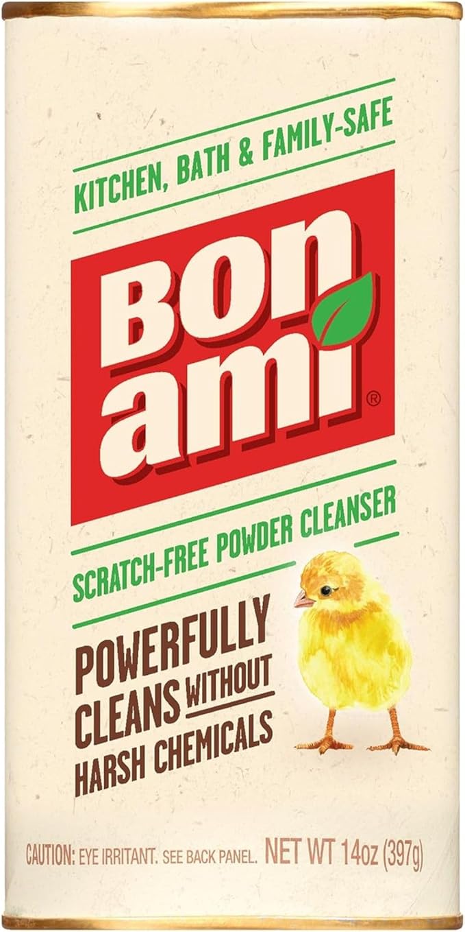 Bon Ami No Scent Cleaner 14 oz Powder – Bon Ami Powder Cleanser Original – Non Toxic Cleaning Supplies for Home – Natural Cleaning Products for Kitchen Sink Cleaner and Bathroom Surfaces