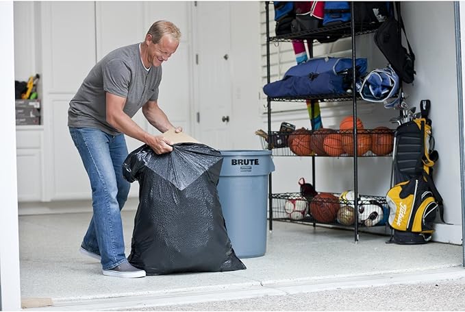 Glad Trash Bags, Large Drawstring Garbage Bags‚ ForceFlexPlus 30 Gallon Black Trash Bag - 25 Count Each (Pack of 6)