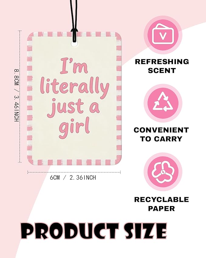Coquette Girly Pink Orange Citrus Car Air Freshener 4pcs, How Lucky Are We Y2k Pink Bikini Lip Ace Card Hanging Scents Car Accessories Interior Mirror Decor for Women Girls