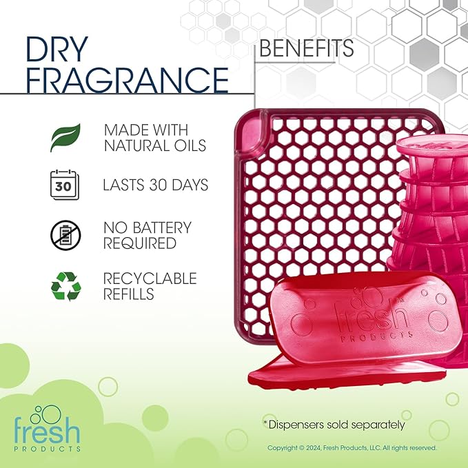 Fresh Products Fall Fragrance variety pack air freshener refill includes 1 ourfreshe and 1 eco-air and 1 eco-air clip in Spiced Apple 3 pack