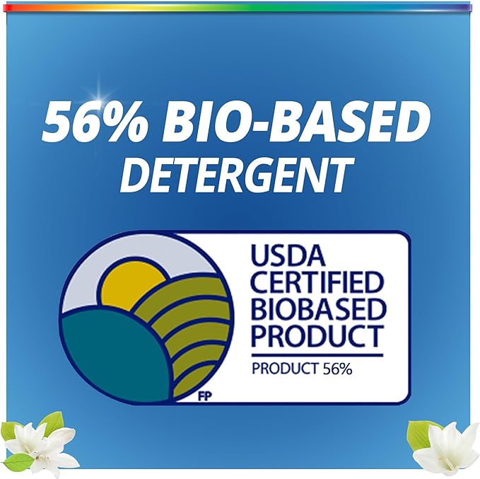 Purex Natural Elements Fresh Lilies & Linen Liquid Detergent, 82.5 oz, 165 Loads, Ultra-Concentrated, Dye-Free, USDA Certified Biobased Product