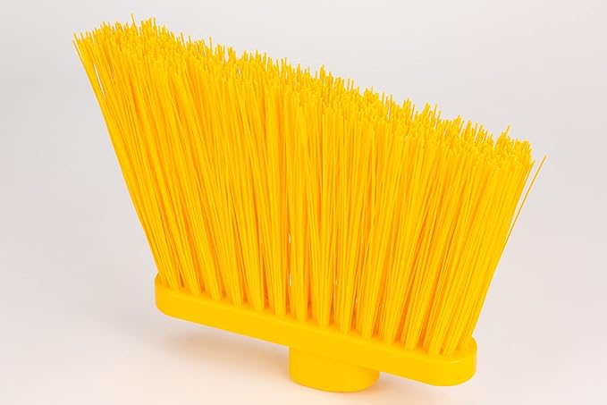 SPARTA 41083EC04 Plastic Color Coded Broom, Unflagged Bristles, Long Broom With Angled Head For Small Debris Cleaning, 56 Inches, Yellow, (Pack of 12)