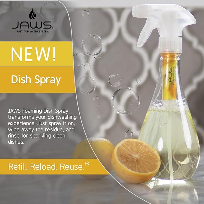 JAWS Dish Spray Refill Pack. Includes 2 Refill Pods. Refillable Cleaning Supplies.