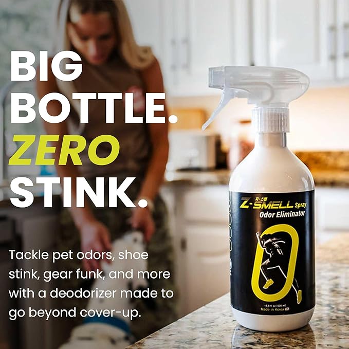 Z-Spray Odor Eliminator Spray – Bio-Based Enzyme Spray, Unscented & Made with No Harsh Chemicals – For Shoes, Pets, Gear, Car & Home – Safe for Kids & Animals – 500mL
