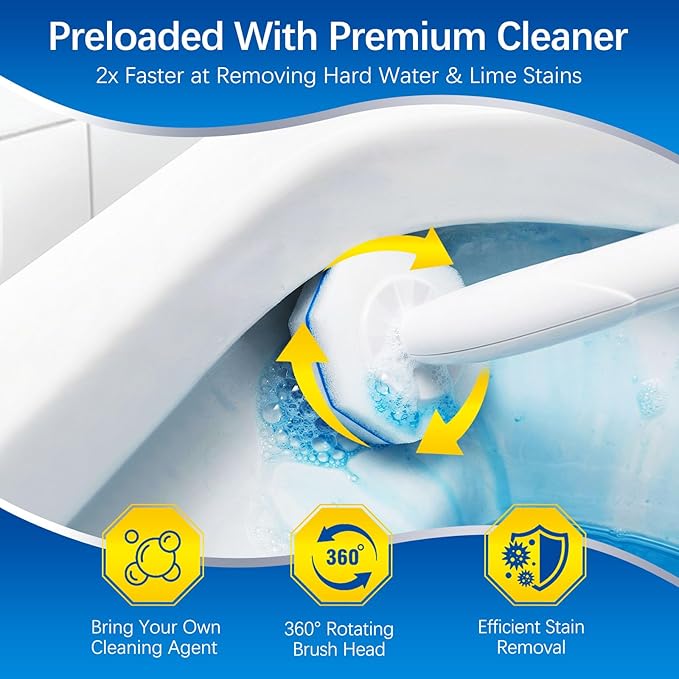 20 Count Toilet Wand Refills Compatible with Clorox Toilet Wand, Disposable Toilet Brush Heads, 5X Cleaning Power, Tear-Resistant, Fresh Scent