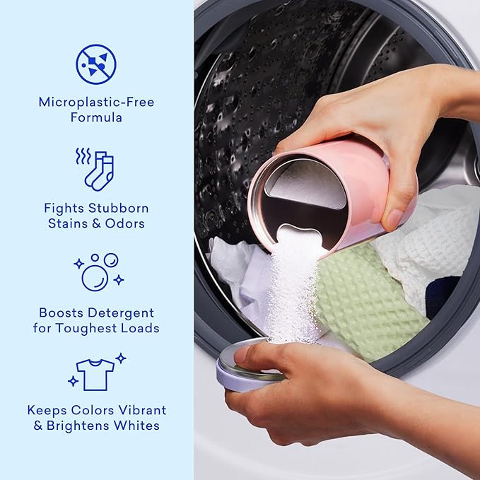 BLUELAND Oxi Laundry Booster Powder Refill 2-Pack, Spring Bloom Scent, 50 Loads, 35.2 oz, Plastic-Free, Eco Friendly, Oxy Cleaner, Stain Remover