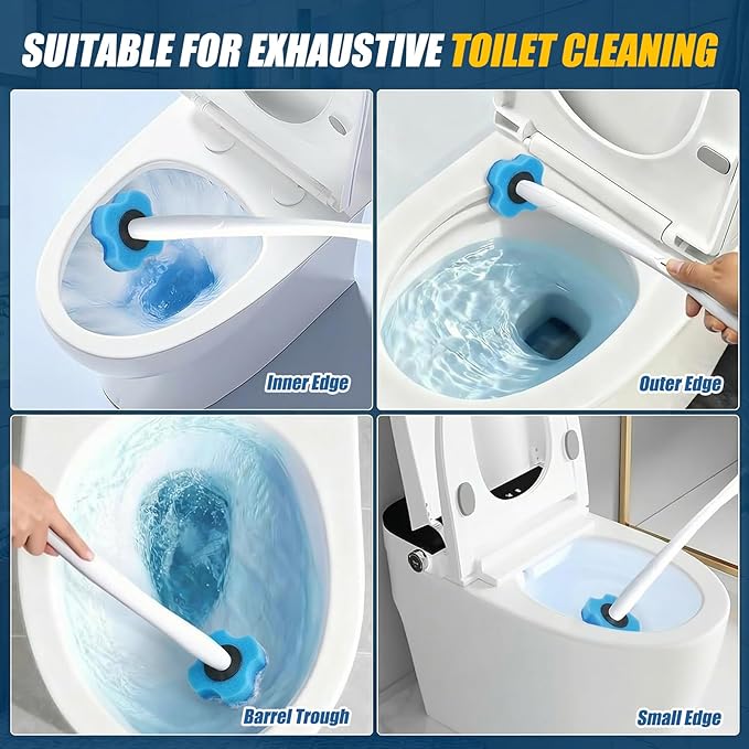 50PCS Toilet Bowl Wand Refills, Replacement Heads for Bathroom Washroom Cleaning Pads, Disposable Toilet Brush Refills Compatible with Household Brushe Scrubber Cleaning Refill Pack Ocean Fresh Blue