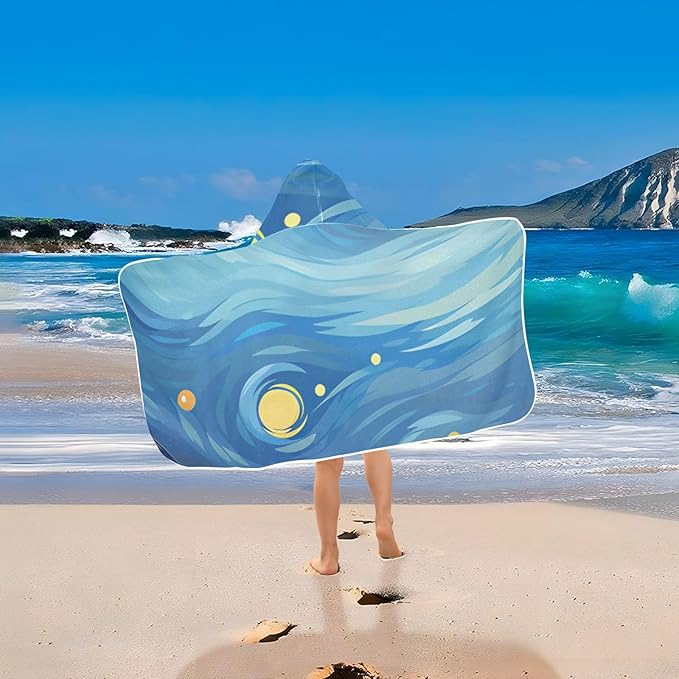Hooded Towel for Kids Beautiful Starry Sky Beach Wrap Bath Towels 50x23.5in