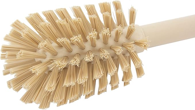 SPARTA 12 Inch Bottle Brush with Polyester Bristles and Plastic Handle, Color Coded, Large Round Head Cleaner for Bottles Jars and Food Service Equipment, Tan