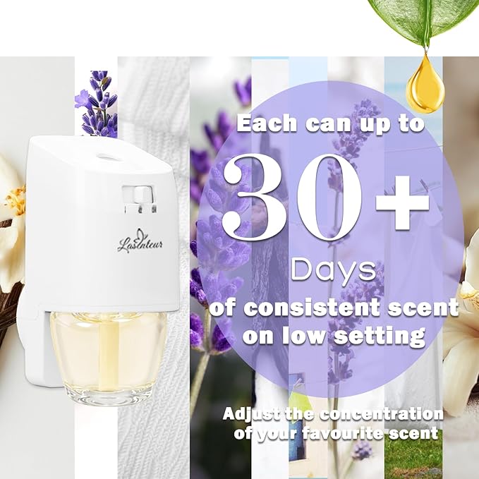 Plug in Air Freshener Refills, Wall Plug In Refill 6 Count, Lavender, Linen & Vanilla Scents, 3.96 Fl Oz, Air Fresheners for Home and Bathroom, Compatible with Air Wick & Glade, Not for Glade Plus