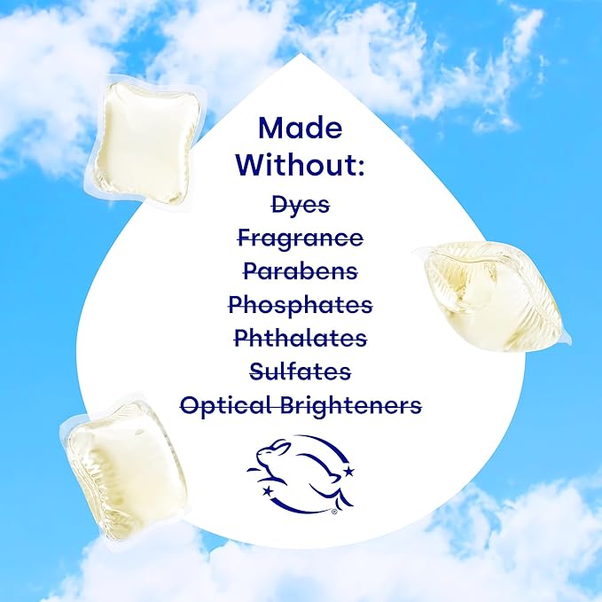 Dropps Free & Clear Laundry Detergent Pods (64 Count) - Unscented Laundry Pods | Fights Odors & Stains | Free of Dyes Parabens & Perfumes | Hypoallergenic | Clean Ingredients | Plastic Free Packaging