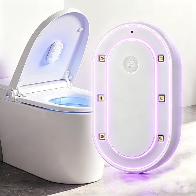 Toilet Guard,Smart U V-C Toilet Cleaner & Odor-Control System with Motion Sensor,Self Cleaning, Rechargeable Toilet Lid Smart accessory for Home Hotel Shared Bathroom, White(1pc)